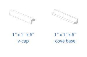 1″x1″x6″ v-cap, cove base